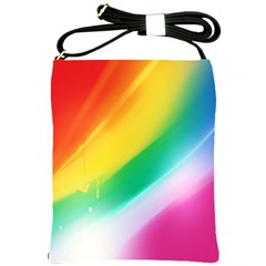 Red Yellow White Pink Green Blue Rainbow Color Mix Shoulder Sling Bags by Mariart