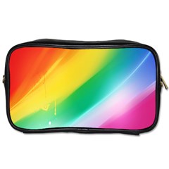 Red Yellow White Pink Green Blue Rainbow Color Mix Toiletries Bags by Mariart