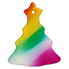 Red Yellow White Pink Green Blue Rainbow Color Mix Christmas Tree Ornament (two Sides) by Mariart