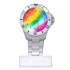 Red Yellow White Pink Green Blue Rainbow Color Mix Plastic Nurses Watch