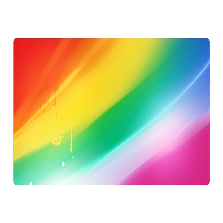 Red Yellow White Pink Green Blue Rainbow Color Mix Double Sided Flano Blanket (Mini) 