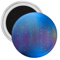 Rain Star Planet Galaxy Blue Sky Purple Blue 3  Magnets by Mariart