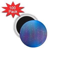 Rain Star Planet Galaxy Blue Sky Purple Blue 1 75  Magnets (100 Pack) 