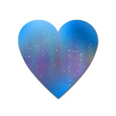 Rain Star Planet Galaxy Blue Sky Purple Blue Heart Magnet by Mariart