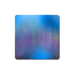 Rain Star Planet Galaxy Blue Sky Purple Blue Square Magnet