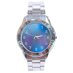 Rain Star Planet Galaxy Blue Sky Purple Blue Stainless Steel Analogue Watch by Mariart