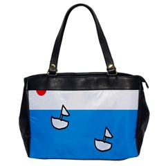 Ship Sea Beack Sun Blue Sky White Water Office Handbags