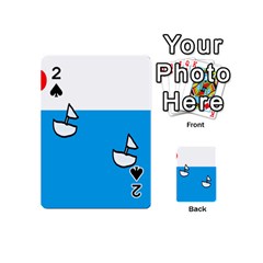 Ship Sea Beack Sun Blue Sky White Water Playing Cards 54 (mini)  by Mariart