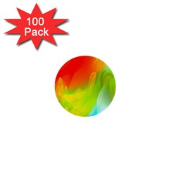 Red Yellow Green Blue Rainbow Color Mix 1  Mini Buttons (100 Pack)  by Mariart