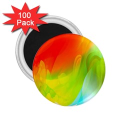 Red Yellow Green Blue Rainbow Color Mix 2 25  Magnets (100 Pack) 