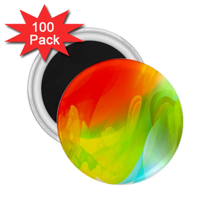 Red Yellow Green Blue Rainbow Color Mix 2.25  Magnets (100 pack) 