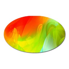 Red Yellow Green Blue Rainbow Color Mix Oval Magnet