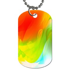 Red Yellow Green Blue Rainbow Color Mix Dog Tag (one Side)