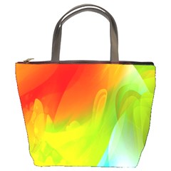 Red Yellow Green Blue Rainbow Color Mix Bucket Bags