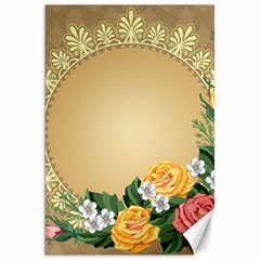 Rose Sunflower Star Floral Flower Frame Green Leaf Canvas 20  X 30  