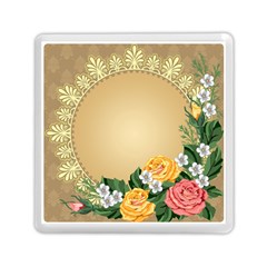 Rose Sunflower Star Floral Flower Frame Green Leaf Memory Card Reader (square) 