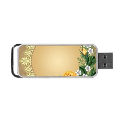 Rose Sunflower Star Floral Flower Frame Green Leaf Portable Usb Flash (two Sides) by Mariart