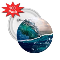 Sea Wave Waves Beach Water Blue Sky 2 25  Buttons (100 Pack) 
