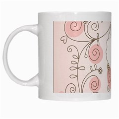 Simple Flower Polka Dots Pink White Mugs by Mariart