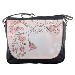 Simple Flower Polka Dots Pink Messenger Bags