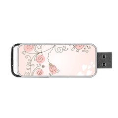 Simple Flower Polka Dots Pink Portable Usb Flash (one Side)