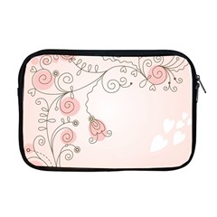 Simple Flower Polka Dots Pink Apple Macbook Pro 17  Zipper Case by Mariart