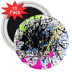 Spot Paint Pink Black Green Yellow Blue Sexy 3  Magnets (10 pack) 