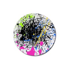 Spot Paint Pink Black Green Yellow Blue Sexy Rubber Coaster (Round) 