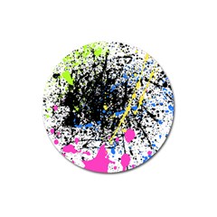 Spot Paint Pink Black Green Yellow Blue Sexy Magnet 3  (Round)