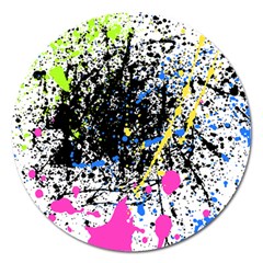 Spot Paint Pink Black Green Yellow Blue Sexy Magnet 5  (Round)