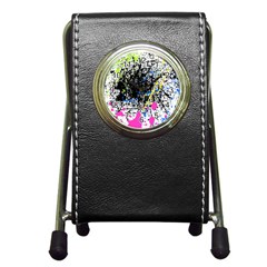 Spot Paint Pink Black Green Yellow Blue Sexy Pen Holder Desk Clocks