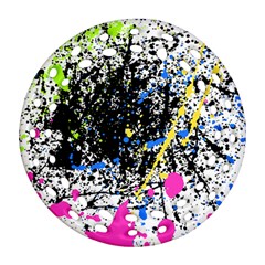 Spot Paint Pink Black Green Yellow Blue Sexy Ornament (Round Filigree)