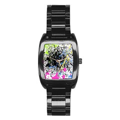 Spot Paint Pink Black Green Yellow Blue Sexy Stainless Steel Barrel Watch