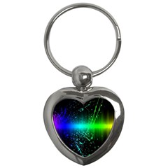 Space Galaxy Green Blue Black Spot Light Neon Rainbow Key Chains (heart) 