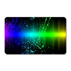 Space Galaxy Green Blue Black Spot Light Neon Rainbow Magnet (rectangular) by Mariart