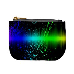 Space Galaxy Green Blue Black Spot Light Neon Rainbow Mini Coin Purses