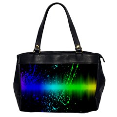 Space Galaxy Green Blue Black Spot Light Neon Rainbow Office Handbags by Mariart