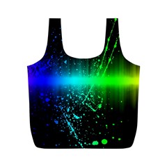 Space Galaxy Green Blue Black Spot Light Neon Rainbow Full Print Recycle Bags (m)  by Mariart