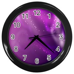 Space Star Planet Galaxy Purple Wall Clocks (black) by Mariart