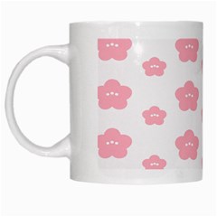 Star Pink Flower Polka Dots White Mugs