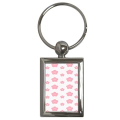 Star Pink Flower Polka Dots Key Chains (rectangle) 