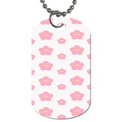 Star Pink Flower Polka Dots Dog Tag (one Side) by Mariart