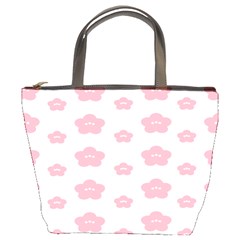 Star Pink Flower Polka Dots Bucket Bags by Mariart