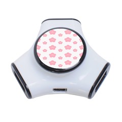 Star Pink Flower Polka Dots 3-port Usb Hub by Mariart