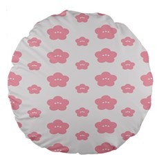 Star Pink Flower Polka Dots Large 18  Premium Round Cushions