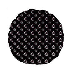 Sunflower Star Floral Purple Pink Standard 15  Premium Flano Round Cushions by Mariart