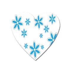 Star Flower Blue Heart Magnet