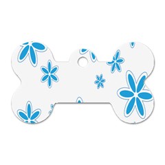 Star Flower Blue Dog Tag Bone (two Sides) by Mariart