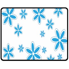 Star Flower Blue Fleece Blanket (medium) 