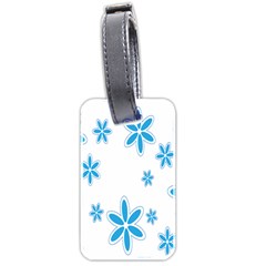 Star Flower Blue Luggage Tags (two Sides)